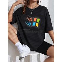 Camiseta Windows 95 Vaporwave Masculina E Feminina, Gola Redonda, Verão, Manga Curta, Camiseta