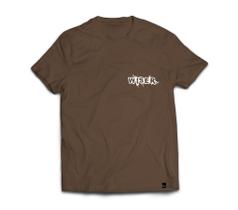 Camiseta Wiser Masculina 100% Algodão Lateral Marrom - Branco