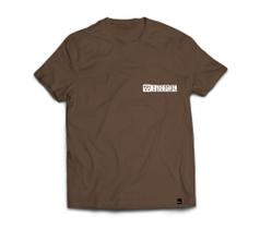 Camiseta Wiser Masculina 100% Algodão Lateral Marrom - Prata