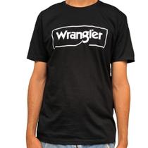 Camiseta wrangler Preto Logo branco Camiseta wrangler Preto Logo branco