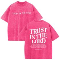 Camiseta Wrenpies Oversized Christian Trust in The Lord Pink
