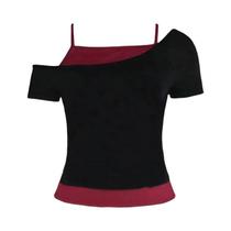 Camiseta Y2K Retro Americana De Manga Curta Com Ombros À Mostra, Estilo Slim Fit, Moda De Verão