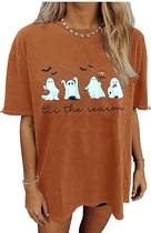 Camiseta YIUIERE Tis The Season para mulheres Halloween Ghost