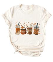 Camiseta Ykomow Fall Pumpkin Casual Graphic Tee L Cream Camiseta Ykomow Fall Pumpkin Casual Graphic Tee L Cream