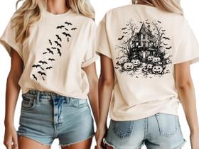 Camiseta Ymoshoe Halloween Pumpkin Feminina Funny Jack-O-Lantern Camiseta Ymoshoe Halloween Pumpkin Feminina Funny Jack-O-Lantern