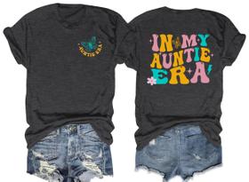 Camiseta Zylkor Auntie Era para mulheres Aunt Life Grey