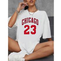 Camisetão Feminino Casual Basico Streetwear Chicago Camisetão Feminino Casual Basico Streetwear Chicago