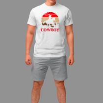 Camisetas Básica Masculina Casual Moda Country Manga Curta Gola Redonda