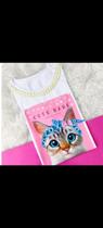 Camisetas bordadas a mão (gatinho)