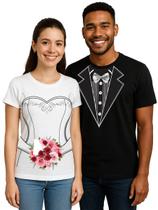 Camisetas Casal Noivos Kit Masculina e Feminina Chá Bar Camisetas Casal Noivos Kit Masculina e Feminina Chá Bar
