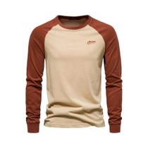 Camisetas Casuais Masculinas De Manga Longa 100% Algodão Com Gola O AIOPESON, Camisetas De Designer Camisetas Casuais Masculinas De Manga Longa 100% Algodão Com Gola O AIOPESON, Camisetas De Designer