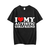 Camisetas Com Estampa Autista BF GF Love Para Casais, Homens E Mulheres Combinando Com Eu Coração