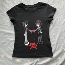 Camisetas Curtas Y2K Harajuku Grunge Para Meninas, Moda Gótica De Verão, Camisetas Cropped Dos Anos