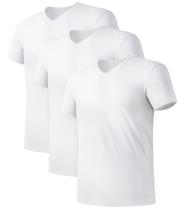Camisetas DAVID ARCHY Micro Modal ultramacias com decote em V masculinas Camisetas DAVID ARCHY Micro Modal ultramacias com decote em V masculinas