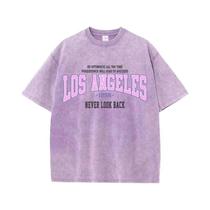 Camisetas De Algodão Desgastadas Para Mulheres Com Estampa Los Angeles 1996, Camisetas Soltas De