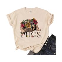 Camisetas de Anime Japonesas Femininas - Estilo Pug, Streetwear Básico - Verão 2022