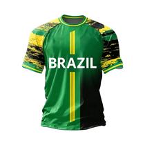 Camisetas De Apoio Ao Futebol Brasileiro Para Crianças E Adultos Unissex, T-Shirts Casuais Em Todas