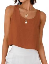 Camisetas de linho Mywinway 2026 Primavera-Verão para mulheres