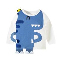 Camisetas De Manga Longa Para Meninos Com Estampa De Dinossauro 3D Em Algodão Macio Roupas Casuais Camisetas De Manga Longa Para Meninos Com Estampa De Dinossauro 3D Em Algodão Macio Roupas Casuais