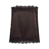 Camisetas De Seda Com Renda Para Mulheres, Estilo Trendy Com Decote Quadrado E Fenda Lateral, Moda Camisetas De Seda Com Renda Para Mulheres, Estilo Trendy Com Decote Quadrado E Fenda Lateral, Moda