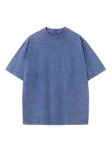 Camisetas De Verão Unissex Oversized Em Algodão Pesado Com Cores Desbotadas, Manga Curta, Tops