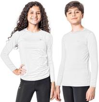 Camisetas Esportivas para Crianças, Manga Longa, Gola Redonda, Brancas térmica infantil 7-9 anos