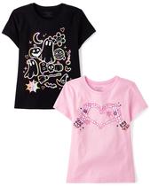 Camisetas femininas com estampa de Halloween The Children's Place, pacote com 2 camisetas XXL