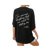 Camisetas Femininas De Algodão Com Estampa De Slogan Moda Casual Estilo Solto Tops Esportivos De Camisetas Femininas De Algodão Com Estampa De Slogan Moda Casual Estilo Solto Tops Esportivos De