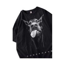 Camisetas Femininas De Algodão Oversized Com Estampa De Cachorro Doberman, Camisetas Casuais De