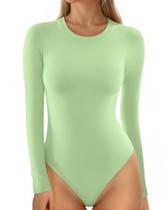 Camisetas femininas de manga comprida com gola redonda Bodysuit MANGOPOP Camisetas femininas de manga comprida com gola redonda Bodysuit MANGOPOP
