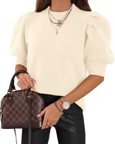 Camisetas femininas de manga curta, 2024, primavera e verão, camisetas casuais modernas, blusas, creme Camisetas femininas de manga curta, 2024, primavera e verão, camisetas casuais modernas, blusas, creme