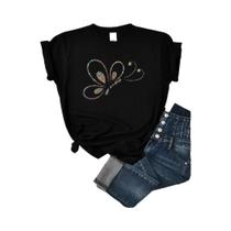 Camisetas Femininas Oversized Com Estampa 3D De Borboleta, Moda Casual E Solta