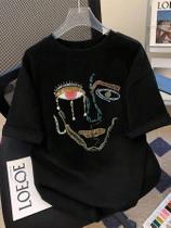 Camisetas Femininas Soltas e Casuais - Estampa Graffiti com Design Facial - Algodão - Moda de Rua