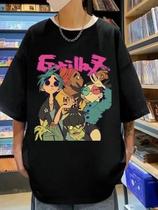Camisetas Gorillaz Colorido Estampadas Moda Casual, Blusa Tendência Camisa