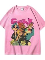 Camisetas Gorillaz Colorido Estampadas Moda Casual, Blusa Tendência Camisa
