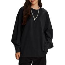 Camisetas grandes SnowElve vintage de manga comprida para mulheres e homens