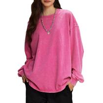 Camisetas grandes SnowElve vintage de manga comprida para mulheres e homens