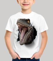 Camisetas Infantil e Adulto Jurassic Park Dinossauro Velociraptor 3d