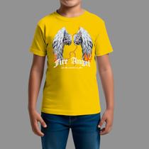 Camisetas Infatil Básica Masculina Casual Confortável Manga Curta Gola Redonda Fire Angel