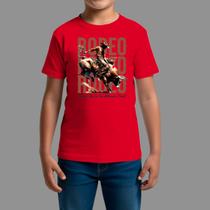 Camisetas Infatil Básica Masculina Casual Confortável Manga Curta Gola Redonda Rodeo Tree