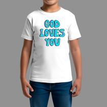 Camisetas Infatil Básica Masculina Casual Manga Curta God Loves