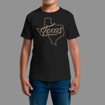 Camisetas Infatil Básica Masculina Moda Country Gola Redonda Texas State