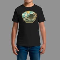 Camisetas Infatil Básica Masculina Moda De Country confortável Manga Curta Yellow Pais