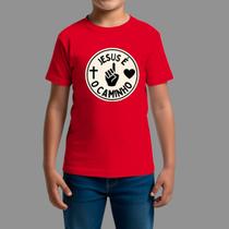 Camisetas Infatil Básica Masculina Moda De Religiosa Confortável Gola Redonda Jesus Caminho