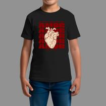 Camisetas Infatil Religiosa Moda De Religiosa Confortável Manga Curta Gola Redonda Amor Coração