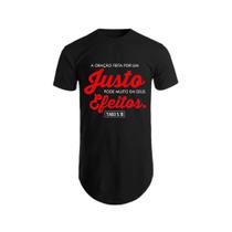 Camisetas Longline Masculinas Swag Oversize Camisas Estampada Thirt Básica Algodão Blusa Cruz Gospel Evangélica Cristão Presente - Éved