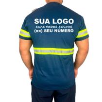 Camisetas manga curta Fita Refletiva Logo Marca Personalizada