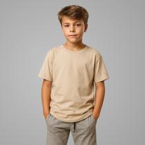 Camisetas Manga Curta Infantil Bebê Menino Básica Lisa 100 Algodão