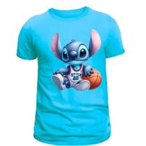 Camisetas Masculina Feminina Personalizadas Personagens Lilo e Stitch basquete100% Algodão