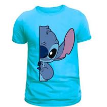 Camisetas Masculina Feminina Personalizadas Personagens Lilo e Stitch metade 100% Algodão